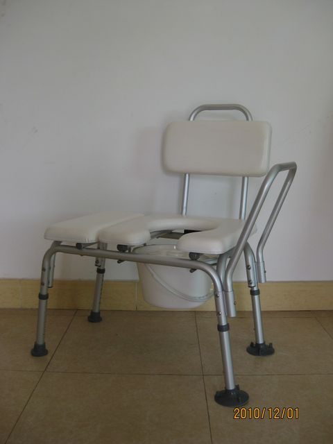 Padded Bath and Shower Transfer Bench Commode
