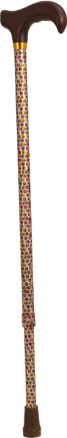 Pattern Decorated Straight Aluminum Cane