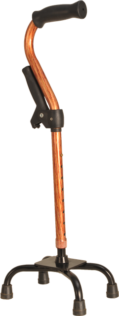 Riser Aluminum Quad Cane with Spring-Action Grip Handle